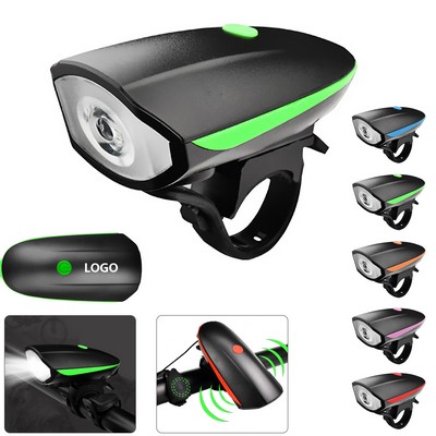 Rechargeable Bike Lights Front w/Bike Bell