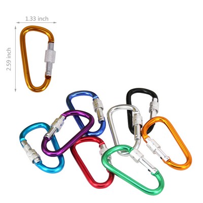 Aluminum Carabiner With Silver Screw Lock