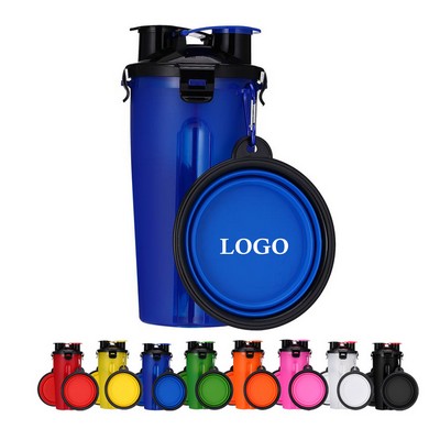 2" 1 Pet Food Container with Collapse Bowls