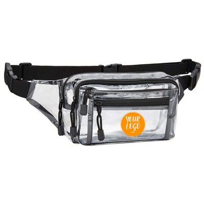 Double Pocket Colourful Transparent PVC Belt Pouch