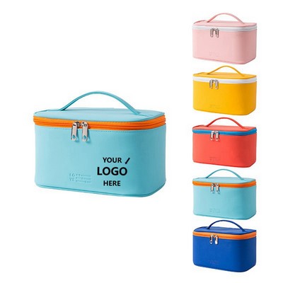 Large Capacity PU Leather Travel Cosmetic Makeup Bag