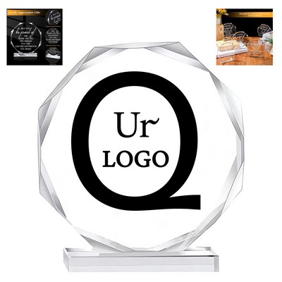 Octagon Acrylic Award 5" High