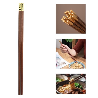 Gold Top p Reusable Wooden Chopsticks