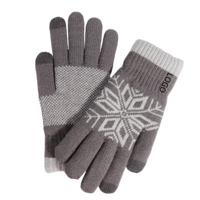 Christmas Fleece And Thick Knit Touch Screen Gloves