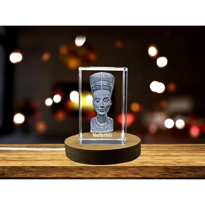 Nefertiti Egyptian 3D Engraved Crystal Trophy Award