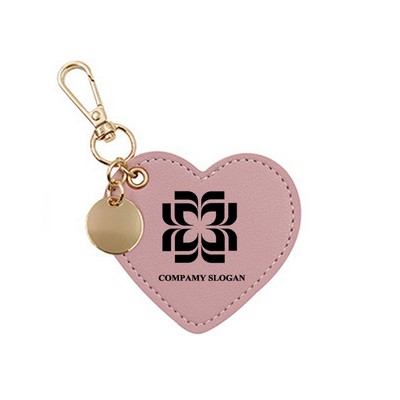Heart-Shaped PU Key Tag