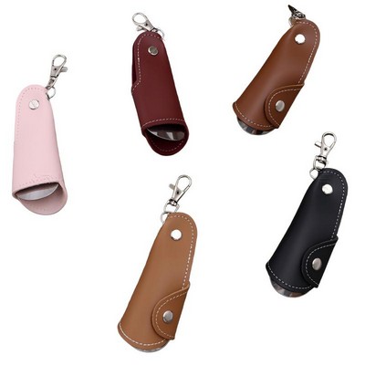 Folding Stainless Steel Shoe Horn With Leatherette Keychain Pouch
