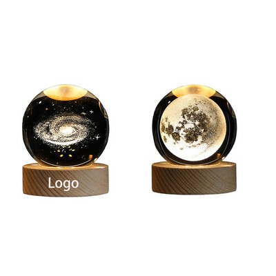 Crystal Ball With Wooden Base