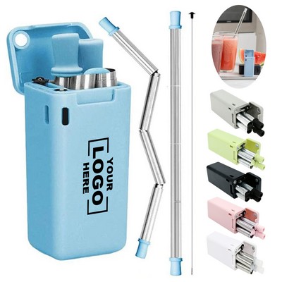 Collapsible Stainless Steel Straw with Travel Case