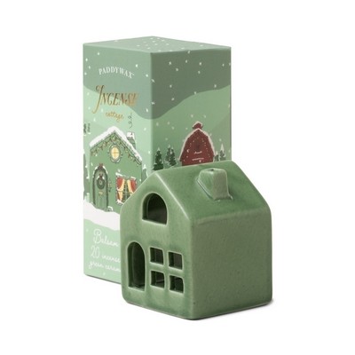 Ceramic Incense Cottage, Green - Balsam & Fir