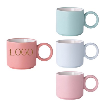 Round Handle Matte Coffee And Milk Mug