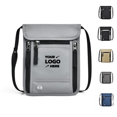 Crossbody Card Pouch for Passport Mobile Phone with RFID