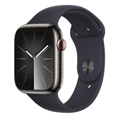 Apple Watch Series 9 Gps + Cell 45Mm Graphite Ss Case W/ Midnight M/L Sport Band