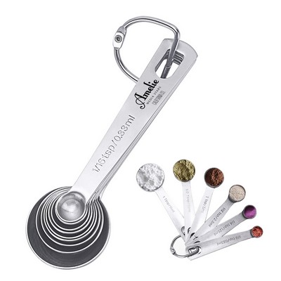 6-piece Stainless Steel Measuring Spoon Set