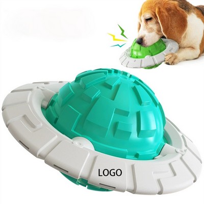 Silicone Planet Shaped Dog Disc with Sound and Treat Dispensing
