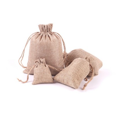 Burlap Gift Drawstring Pouch, 6"X8"