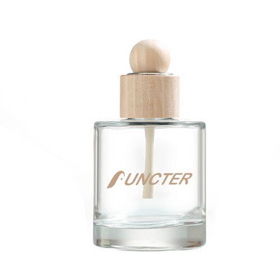 1.7 oz. Unlit Wood Capped Aromatherapy Glass Empty Bottles High Style for Car & Home