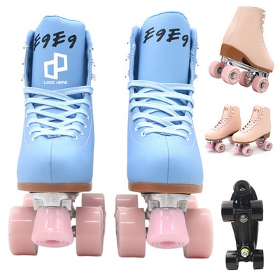 Pu Leather Quad Roller Skates