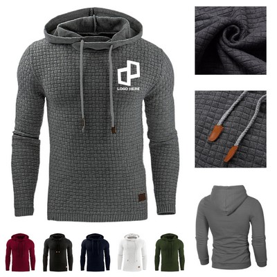 Men'S Drawstring Jacquard Hoodie