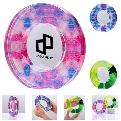 Colorful Round Crystal Trophy