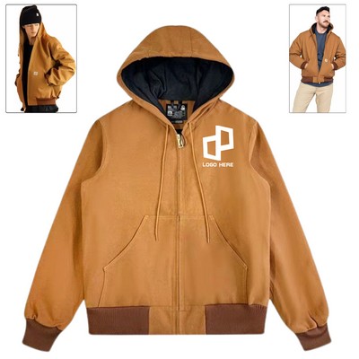 Men'S Insulated Flannel Hooded Jacket