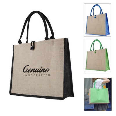 Natural Jute Woven Tote Bag