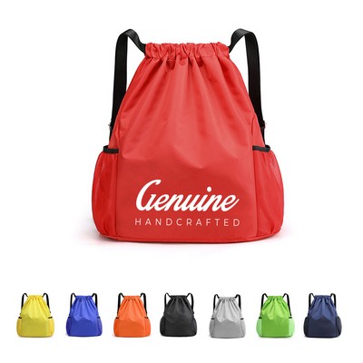 Commuting Drawstring Backpack with Mesh Pocket