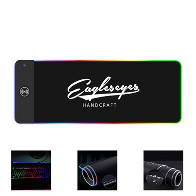 Wireless Charging RGB Gaming Mouse Pad with Enhanced Light Mode