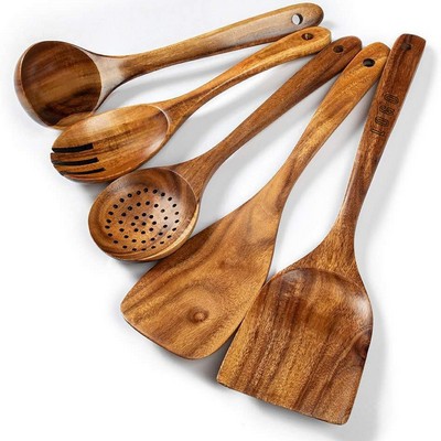5-Piece Wooden Kitchen Utensil Set