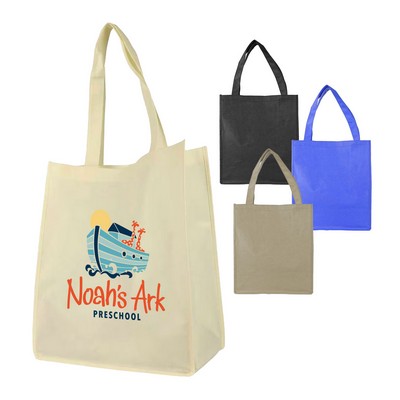 100g Non-Woven Polypropylene Grocery Tote w/ 8" Gusset