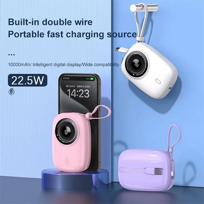 Wholesale 22.5W Fast Charging Camera Power Bank with Cable 10000mah