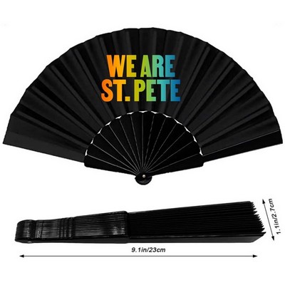 Black Plastic Handheld Folding Fan