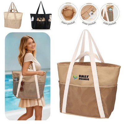 Waterproof Travel Beach Zipper Tote Bag