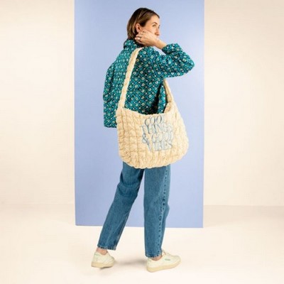Carryall Shoulder Bag - Cloud Quilted Material