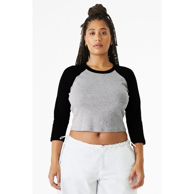 BELLA+CANVAS® Women's Micro Rib 3/4 Raglan Baby Tee