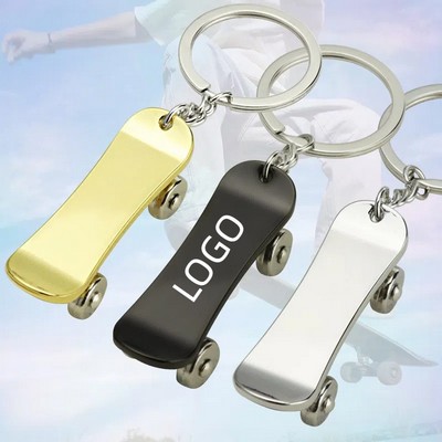 Mini Metal Skateboard Keychain