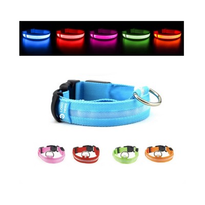 Glow-in-the-Dark Adjustable Dog Collar with LED Light