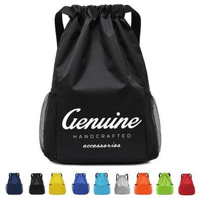 Waterproof Oxford Mesh Drawstring Backpack