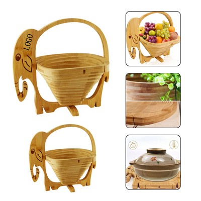 Bamboo Elephant Fruit Storage Basket