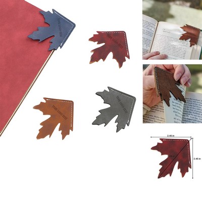 Leather Maple Leaf Bookmark