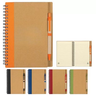 Eco-Friendly Lined Journal and Pen Gift Set