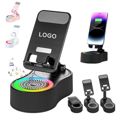 Wireless Induction Bluetooth Speaker Cell Phone Stand with Portable Charger