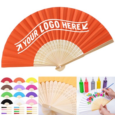 Creative DIY Bamboo Fan w/ Blank Art Surface