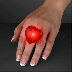 Pulsing Light Red Heart Ring - BLANK