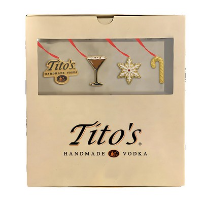 4-Pack Custom Molded Enamel Drink Charms with Box