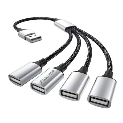 4" 1 USB Splitter Cable, Portable USB Hub for Laptop, Computer w/0.5 m Extension Cable