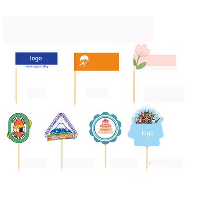 Custom Mini Stick Cupcake Party Toothpick Flag