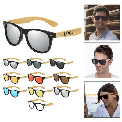 Retro Bamboo Wood Sunglasses