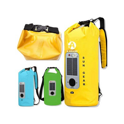 20L Waterproof Dry Bag with Bluetooth Speaker & LED Light
