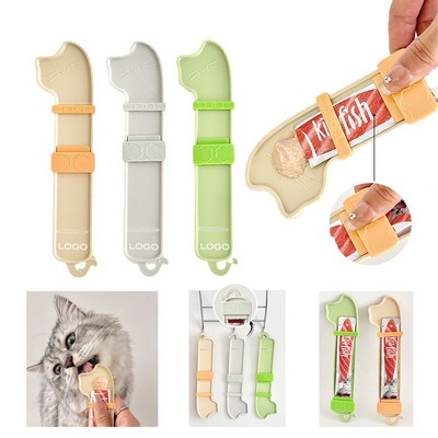 Cat Food Squeeze Feeder Scoop